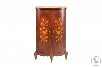 Антикварный угловой комод из ореха с маркетри и мрамором код. VS63577