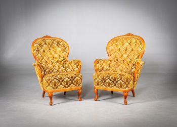 Старинные кресла (2 шт.) с изогнутым каркасом и ножками типа «кабриоль» код.&nbsp;RM4165877