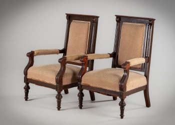 Антикварные кресла из красного дерева (2 шт.) с точеными ножками код.&nbsp;RM4139715