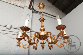 Старинная бронзовая люстра в стиле Людовика ХV код. BE107099