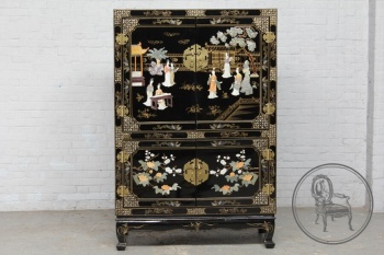 Старинный китайский комод с инкрустацией и росписью код. BE4126295