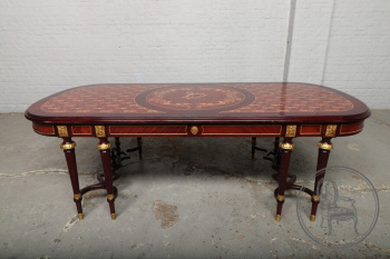 Старинный французский комплект для столовой из ореха с бронзой в стиле ампир код. BE107011