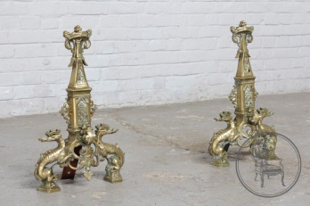 Антикварная декорация для камина (2 шт.) код. BE6304