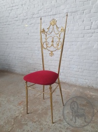 Старинный стул с ажурной латунной спинкой код. BE4145847