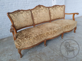 Антикварное канапе из ореха с жаккардовой обивкой код. BE3259514