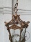 Старинная бронзовая люстра-фонарь с резными стеклами код. BE4097764 фото 3