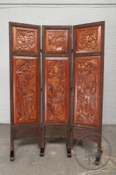 Старинная резная ширма из палисандра в ориентальном стиле код. BE4109141