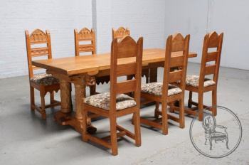 Старинный стол и стулья (6 шт.) код. BE5999