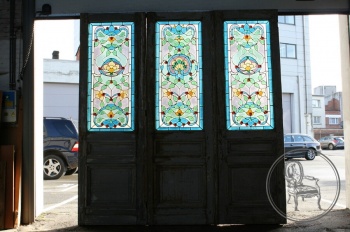 Антикварные двери с витражными стеклами код. BE4097638