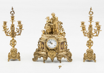 Старинные каминные часы с канделябрами код. RM5630