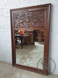 Антикварное дубовое зеркало в резной раме код. BE4165575