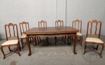 Антикварный комплект для столовой из дуба в стиле рококо код. BE107458
