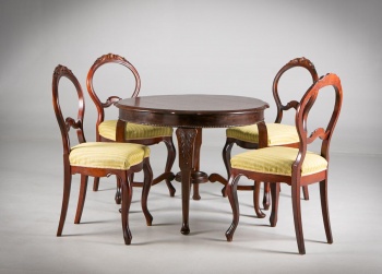 Старинный комплект мебели для столовой: круглый стол и 4 стула код.&nbsp;RM4165648
