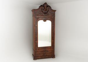 картинка Антикварный шкаф с зеркалом салоне старинных вещей "Шебби" являющийся официальным дистрибьютором в России и Беларуси