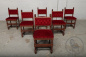 Антикварный комплект стульев (6 шт.) из дуба с мягкой обивкой в красных тонах код. BE70196 фото 18
