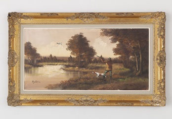 Старинная картина с охотничьим сюжетом код. RM4164922