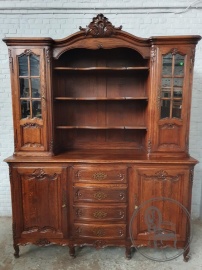 Антикварная дубовая витрина с резной короной код. BE4097181