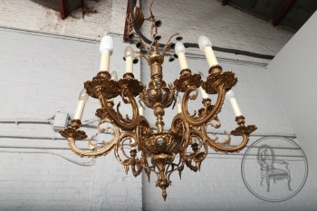 Старинная бронзовая люстра на 12 рожков код. BE4096993