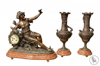 Антикварные каминные часы с вазами (2 шт.) код. VS46357