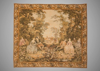 Старинный гобелен (шпалера) в стиле «галантных празднеств» код. RM4166018