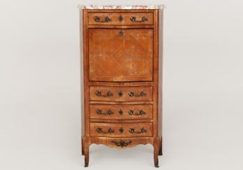 Старинный секретер из красного дерева с мраморным верхом код. XX95326