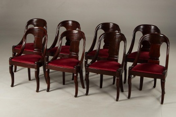 Антикварный комплект стульев (8 шт.) из красного дерева код. RM4101704