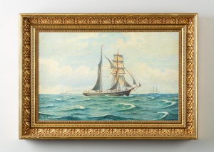 картинка Старинная картина парусник салоне старинных вещей "Шебби" являющийся официальным дистрибьютором в России и Беларуси