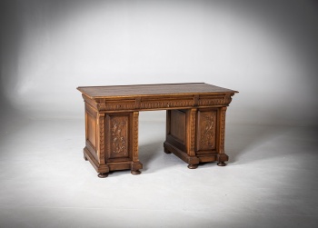 Антикварный двухтумбовый письменный стол из дуба код.&nbsp;RM4165823