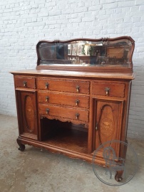 Антикварный дубовый комод с фигурным зеркалом код.&nbsp;BE4165578