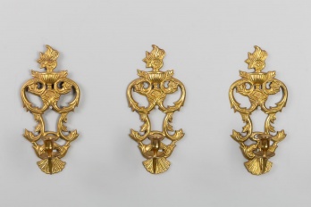 Старинные настенные подсвечники (3 шт.) из латуни код. RM4101121