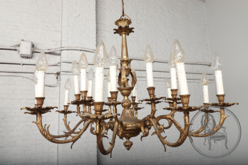 Антикварная бронзовая люстра на 18 свечей код. BE107568