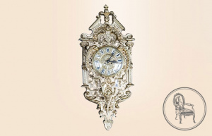 картинка Антикварные настенные часы салоне старинных вещей "Шебби" являющийся официальным дистрибьютором в России и Беларуси