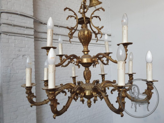 Старинная бронзовая люстра на 12 рожков код. BE107052
