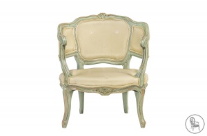 картинка Антикварное кресло в стиле Рококо салоне старинных вещей "Шебби" являющийся официальным дистрибьютором в России и Беларуси