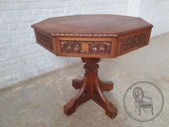 Антикварный дубовый игровой столик код. BE4165252