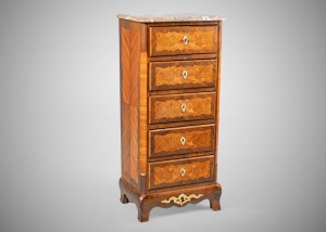 картинка Антикварный комод со сложной инкрустацией в технике маркетри салоне старинных вещей "Шебби" являющийся официальным дистрибьютором в России и Беларуси