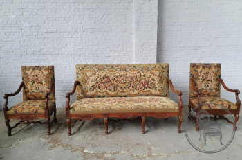 Антикварный гарнитур с цветочным гобеленом код. BE107063