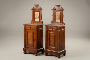 картинка Антикварные комоды (2 шт.) в классическом стиле с расписной филенкой в верхней части салоне старинных вещей "Шебби" являющийся официальным дистрибьютором в России и Беларуси