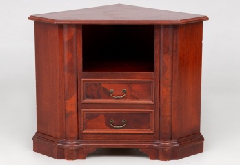 Старинный угловой комод с выдвижными ящиками и изогнутыми металлическими ручками код. RM4100841