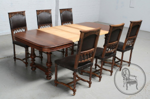 картинка Антикварный стол и стулья (6 шт.) салоне старинных вещей "Шебби" являющийся официальным дистрибьютором в России и Беларуси