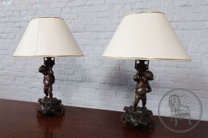 картинка Старинные настольные лампы (2 шт.) салоне старинных вещей "Шебби" являющийся официальным дистрибьютором в России и Беларуси