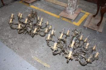 Старинные бронзовые люстры (пара) код. BE4097480