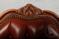 Старинное кожаное кресло с каркасом из ореха и каретной стяжкой код. BE3259410 фото 2