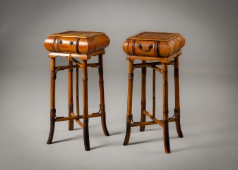 Старинные комоды из бамбука (2 шт.) на высоких ножках в колониальном стиле код. RM4165543