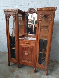 Антикварная витрина с зеркалом и мраморной столешницей код. BE4115451