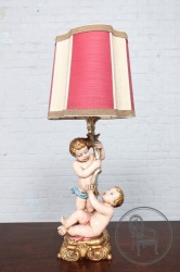 Антикварная настольная лампа из ореха в стиле Рококо код. BE4097438