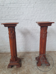 Старинные колонны (2 шт.) из дуба в стиле арт-деко код. BE3259334