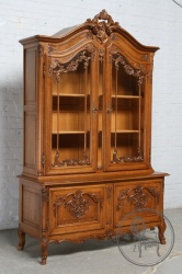 Антикварная дубовая витрина с резной короной код. BE4097485