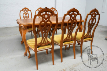 Старинный ореховый столовый гарнитур в стиле Людовика XV код. BE6499