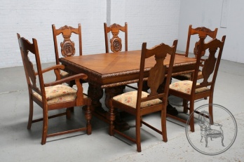 Антикварный набор для столовой (стол, 4 стула, 2 кресла) код. BE4097273